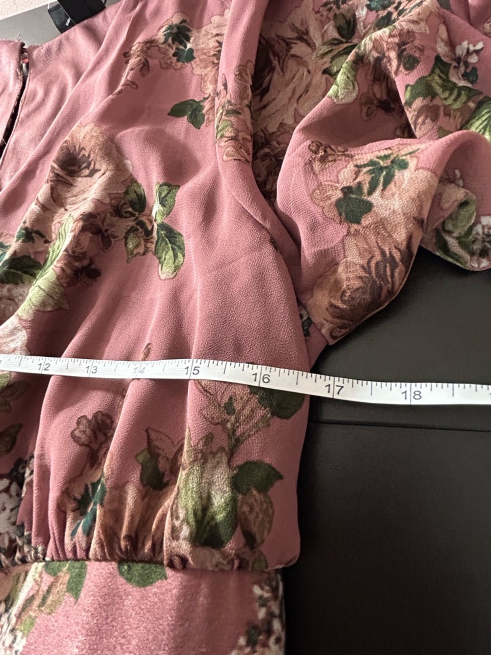 Torrid 0 (12) Pink Floral Long Sleeve Mix Media Wrap Midi Wedding Guest Dress - Picture 7 of 7